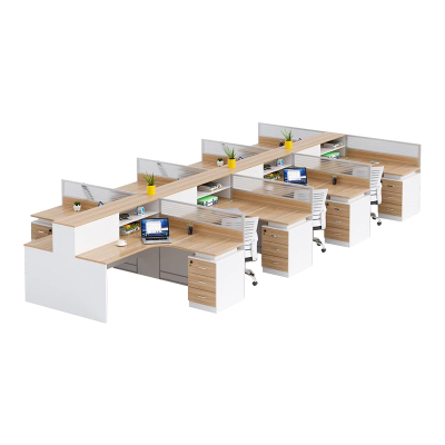 中豫鑫泽 ZYXZ5031410 职员桌屏风工位职员办公桌 干字型八人位含柜