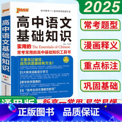 [热卖2本套]语文基础知识+英语语法全解 高中通用 [正版]2025新版高中语文基础知识高一高二高三高考PASS绿卡高中