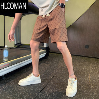 HLCOMAN速干卡其色短裤男潮牌ins夏季新款2023百搭宽松休闲五分裤子男装