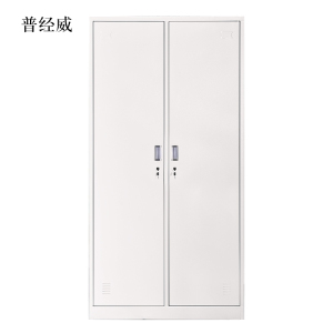 普经威加厚二门钢制更衣柜员工柜铁皮职工储物柜带锁存包柜鞋柜