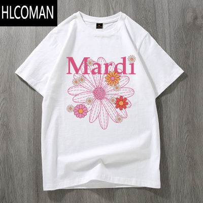 HLCOMAN韩国高金银同款mardi花短袖小雏菊短袖腊肠狗t恤2025新款男女情侣