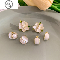 JiMi小清新甜美花朵耳夹女无耳洞高级感气质耳环2023年新款潮耳坠耳饰