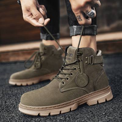 Ideamini秋冬季工装马丁靴男高帮英伦休闲工地干活劳保男鞋皮鞋男士潮短靴靴子