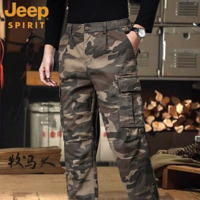 jeep spirit秋冬厚款男士迷彩休闲长裤子工装多口袋纯棉