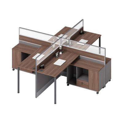 科朔 办公桌职员桌 员工桌 板式屏风班台桌 四人位 KS-06L3019