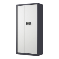 湘渭指纹电子保密柜钢制密码文件柜档案柜矮柜资料柜办公柜通门灰白色:电子密码锁