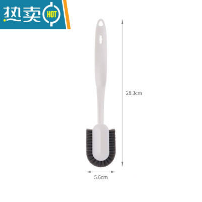 敬平鞋刷子洗鞋器洗衣服刷家用多功能长柄塑料板刷硬毛刷鞋子清洁刷 鞋刷-多功能长柄白色
