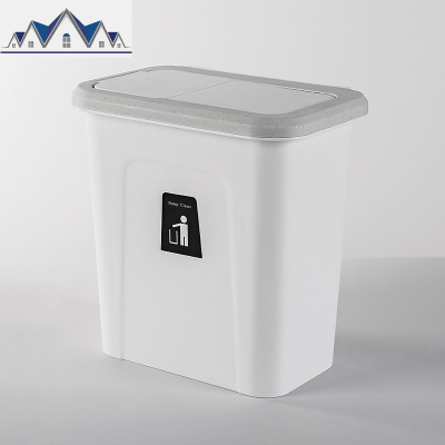 厨房橱柜挂式可挂垃圾桶小号有盖家用带盖塑料壁挂篓创意收纳桶 三维工匠