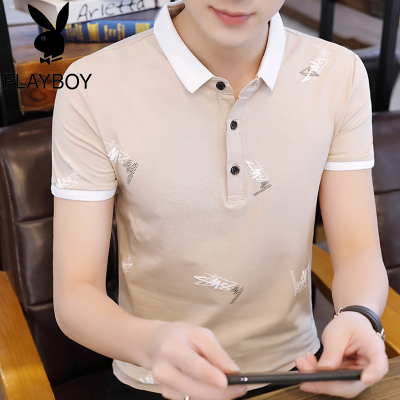 精选特卖厂家直营-花花公子2020夏季棉POLO衫男潮牌翻领修身潮流男士短袖T恤