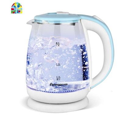 蓝光高硼硅玻璃烧水壶透明耐热家用养生自动断电泡茶水器1.8L宿舍 FENGHOU 优雅紫