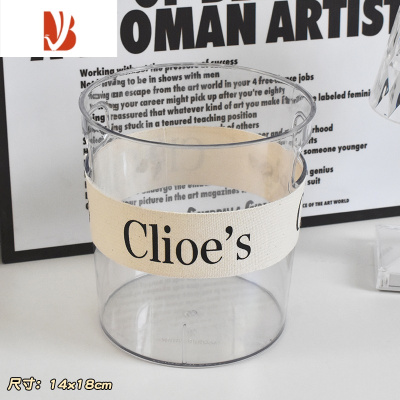 三维工匠ins风透明简约纸巾盒家用客厅轻奢高级感纸抽盒桌面亚克力抽纸盒 小号垃圾桶 送编织带+布艺胶