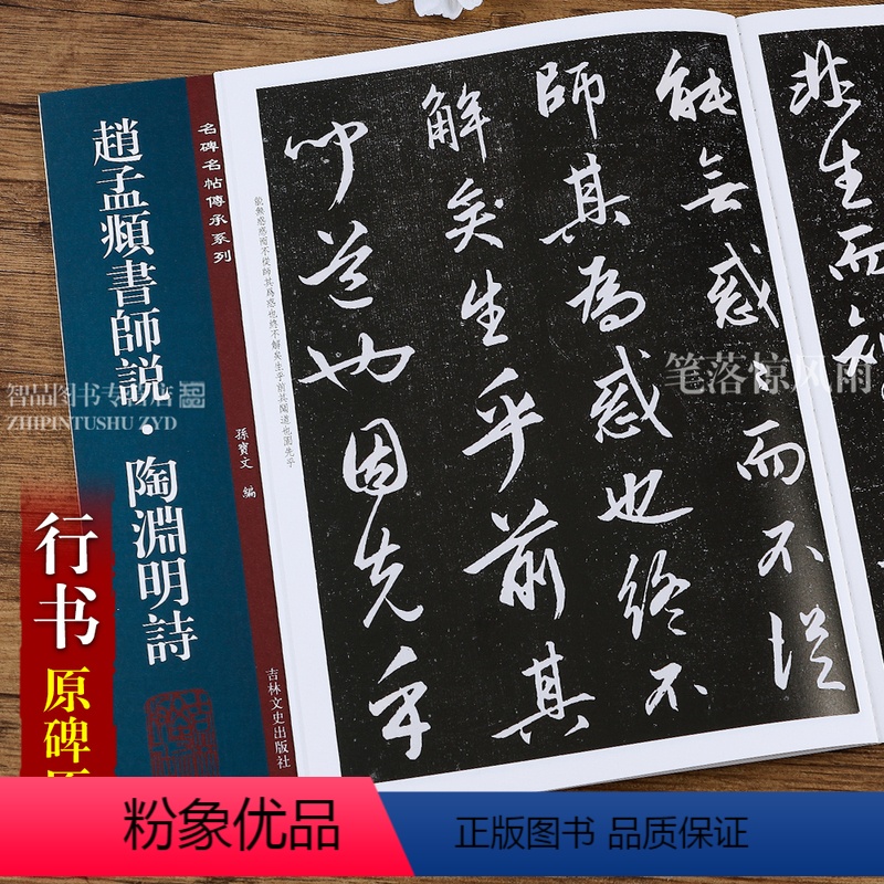 [正版]赵孟頫书师说陶渊明诗 名碑名帖传承系列 孙宝文主编 行书毛笔书法字帖 附繁体旁注 16开临摹 吉林文史出版社