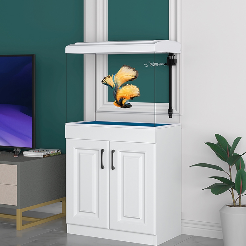 金鱼缸带柜子一体客厅中小型水族箱新款立式米妮造景落地家用
