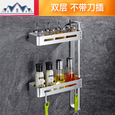 免打孔旋转厨房转角置物架调料调味架壁挂式三角可旋转收纳墙上 三维工匠