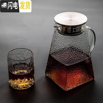 三维工匠冷水壶玻璃可高温家用茶壶套装大容量凉水壶水杯扎壶加厚白开水壶 冷水壶1.2+单杯