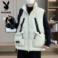 花花公子新款高品质M-328工装马甲男立领大口袋潮流青少年加厚保暖单穿冬季坎肩单穿