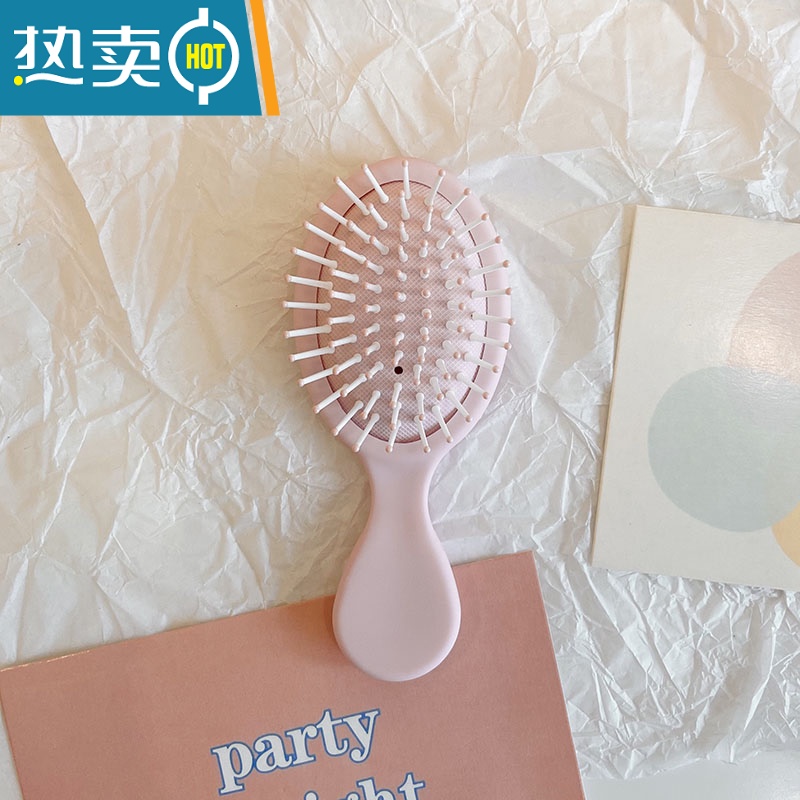 敬平随身便携公主镜皮质复古折叠镜卧室宿舍桌面台式化妆高清梳妆镜子便携式用镜 气垫梳粉红