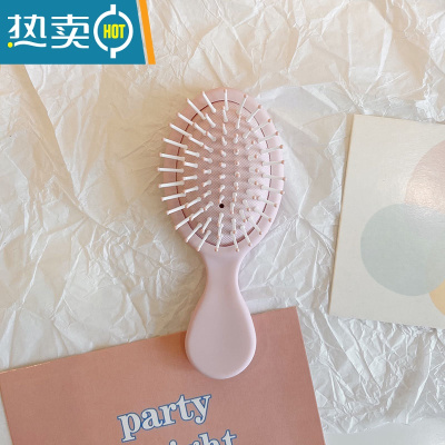 敬平随身便携公主镜皮质复古折叠镜卧室宿舍桌面台式化妆高清梳妆镜子便携式用镜 气垫梳粉红