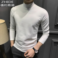 SUNTEK秋冬上衣半高领双面绒德绒2020新款男士打底衫长袖t恤男保暖男装T恤