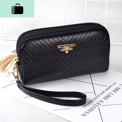 百搭双拉链双层手腕钱包包女士长款零钱夹韩版潮大屏手机手拿包袋NEWLAKE女手包