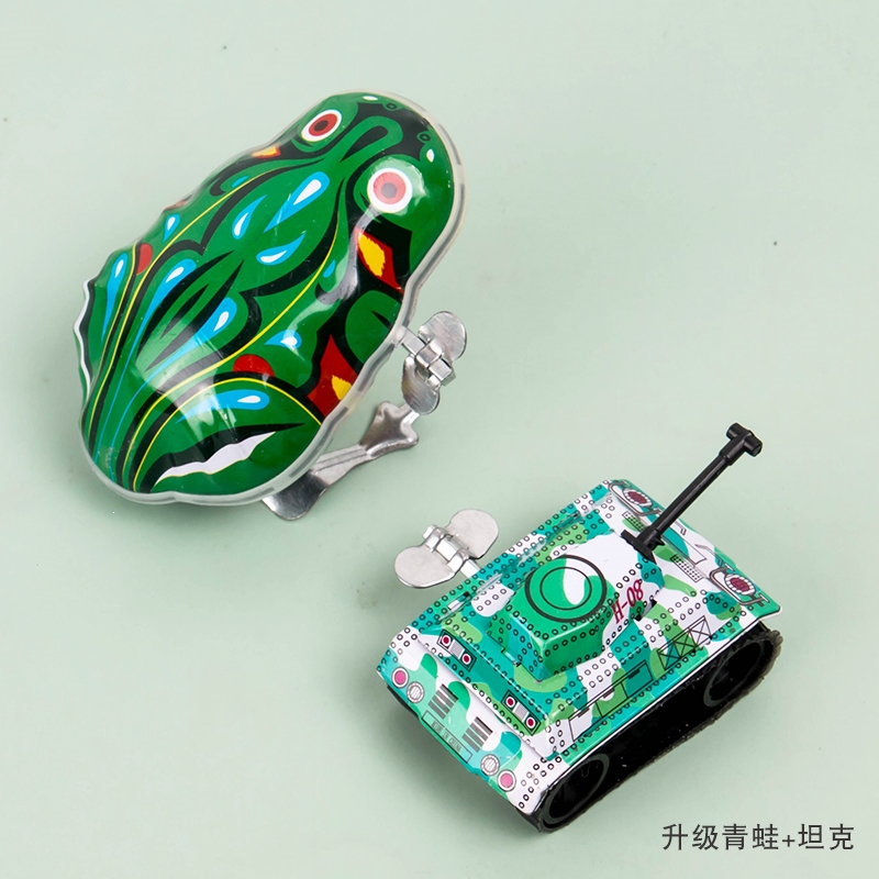 智扣儿童上链发条铁皮青蛙小鸡80后怀旧上弦小青蛙玩具跳跳蛙弹跳婴儿