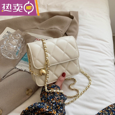 NEWLAKE斜挎小包包女夏百搭2021新款潮法式小众设计高级感超火菱格链条包单肩包
