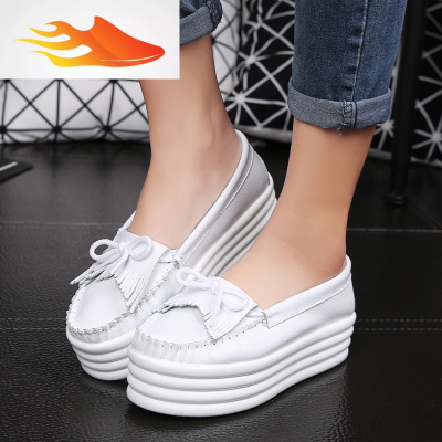 特小码女鞋313233小白鞋女2019春季白色松糕底单鞋厚底豆豆鞋34_1