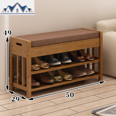 换鞋凳简约现代口穿鞋凳子鞋柜储物凳可坐家用鞋凳收纳沙发凳竹 三维工匠收纳凳