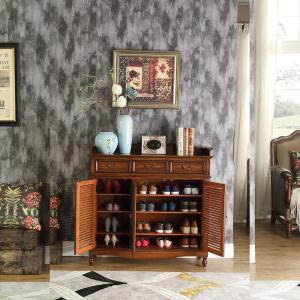 美式实木玄关柜鞋柜客厅欧式厅柜斗柜田园储物柜阳台柜子