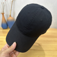 春秋高品质大头帽子男纯色软大加深黑色百搭户外经典鸭舌帽女