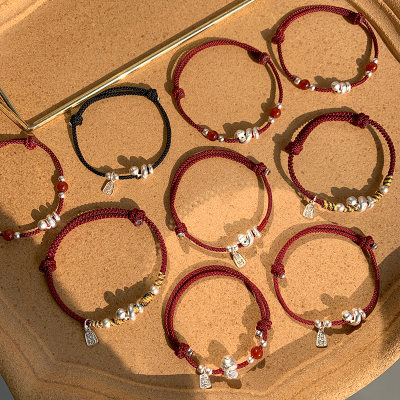 s999足银招财蛇红绳轻奢小众精致蛇年本命年手链女2025年礼物送女朋友老婆情人节七夕生日礼物