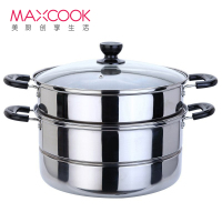 美厨(maxcook) 蒸锅 不锈钢二层蒸锅28CM(玻盖) 精惠系列 锅具MDZ-28