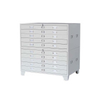 乙壬底图柜工程资料图纸柜0号1号抽屉柜文件柜地图柜菲林柜图纸收纳柜0号双节1300*930*1200 灰白色