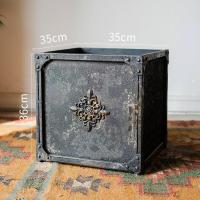 家柏饰(CORATED)大型铁艺方筒花器花盆套盆英式杂货花园庭院装饰摆件收纳 复古铁方筒(大) 特大