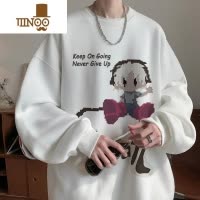 YANXU像素卫衣男秋季新款潮牌长袖t恤美式复古百搭宽松青少年外套