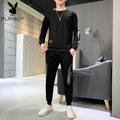卫衣套装男士春秋季新款宽松休闲两件套百搭透气大码运动服胖子装·BLD2055