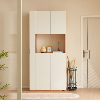 全友家居北欧风客厅入户柜多功能一体玄关柜鞋柜细致分区储物柜