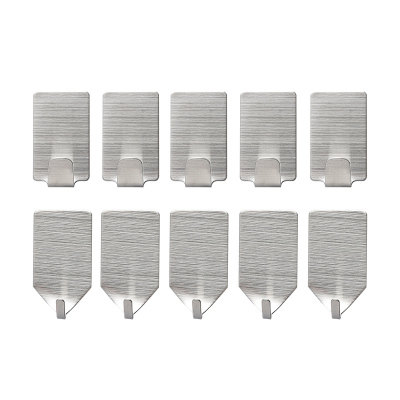 免打孔细勾不锈钢挂钩粘胶衣帽粘钩厨房门后墙壁挂钩10个装