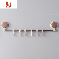 三维工匠免打孔排钩卫生间浴室吸盘毛巾挂架门后承重挂衣钩厨房壁挂钩粘钩 卡其色