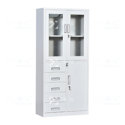 臻远ZY5011008钢制矮柜抽屉柜多抽资料柜储物收纳柜 偏五斗器械柜