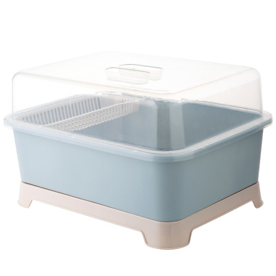 带盖沥水碗筷收纳盒装碗架放餐具碗碟架厨房台面碗柜置物架