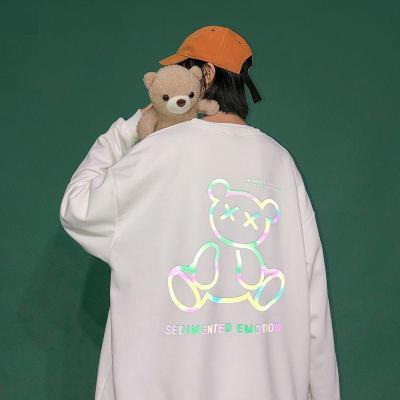 卡通卫衣女港味ins宽松韩版春秋印花款盐系学生小熊打底长袖上衣娜蜜雨(NAMIYU)