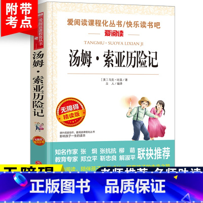 [六年级下册必读]汤姆索亚历险记 [正版]六年级必读课外书阅读童年书爱的教育老师人教版快乐读书吧小英雄雨来6年级上册下册