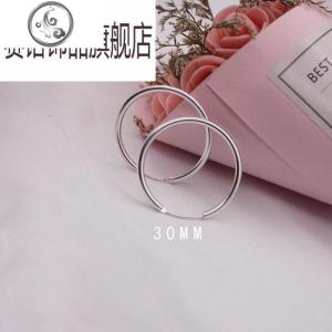 S925银饰欧美很酷大环耳环港风冷淡风小环日韩简约百搭耳钉网红潮 JiMi