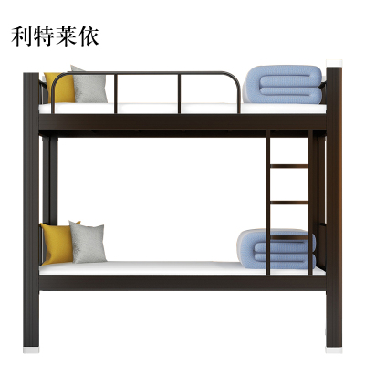 利特莱依铁床上下床钢木床宿舍床黑色高1800长2000宽1200