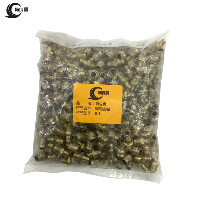 有成鑫 铜黄油嘴国标黄油嘴油嘴直嘴 8*1 个