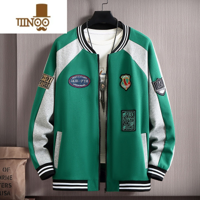 YANXU加肥加大码棒球服外套男生夹克秋季胖子时尚潮流宽松上衣