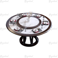 洛诗莲 (RoyceLand) 岩板餐桌实木圆形餐桌椅组合1.8米圆桌12把餐椅