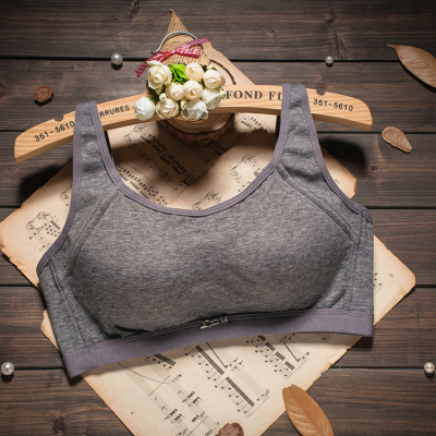 YUNWUXIN棉透气小胸平胸无钢圈薄背心学生高中少女内衣运动抹胸裹胸文胸抹胸