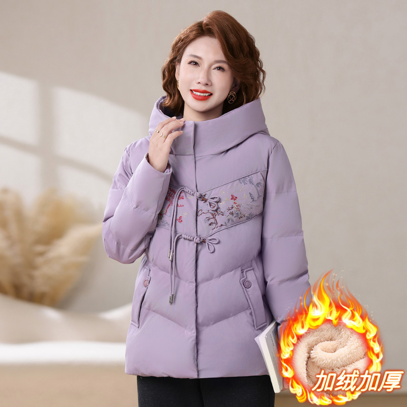 年妈妈装保暖棉衣外套女加厚加绒中老年女士休闲棉服50岁冬装